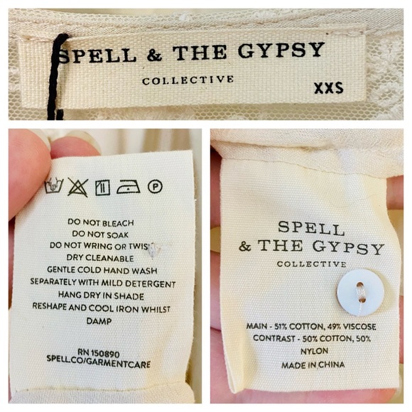 NWT Spell & the Gypsy Collective Off White Le Gauze Lace Duster - Picture 16 of 17